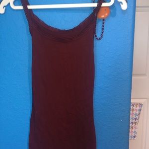 Maroon Lace Trim Tank